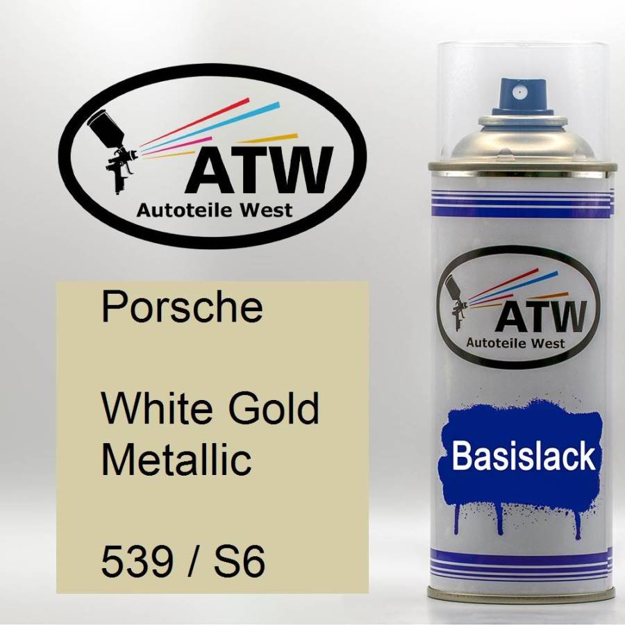 Porsche, White Gold Metallic, 539 / S6: 400ml Sprühdose, von ATW Autoteile West.